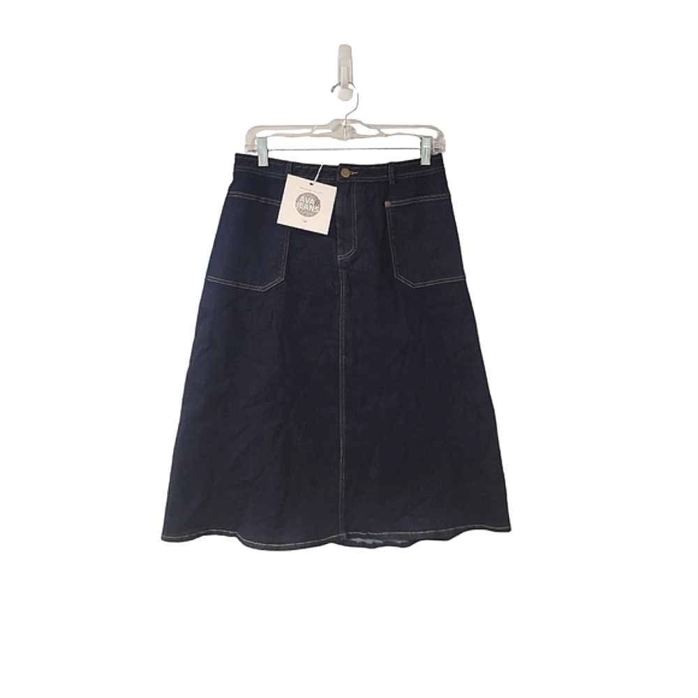 AVA JEANS Long dark denim skirt size M  BNW